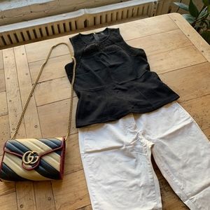 J.Crew Peplum Black Sleeveless Top XS